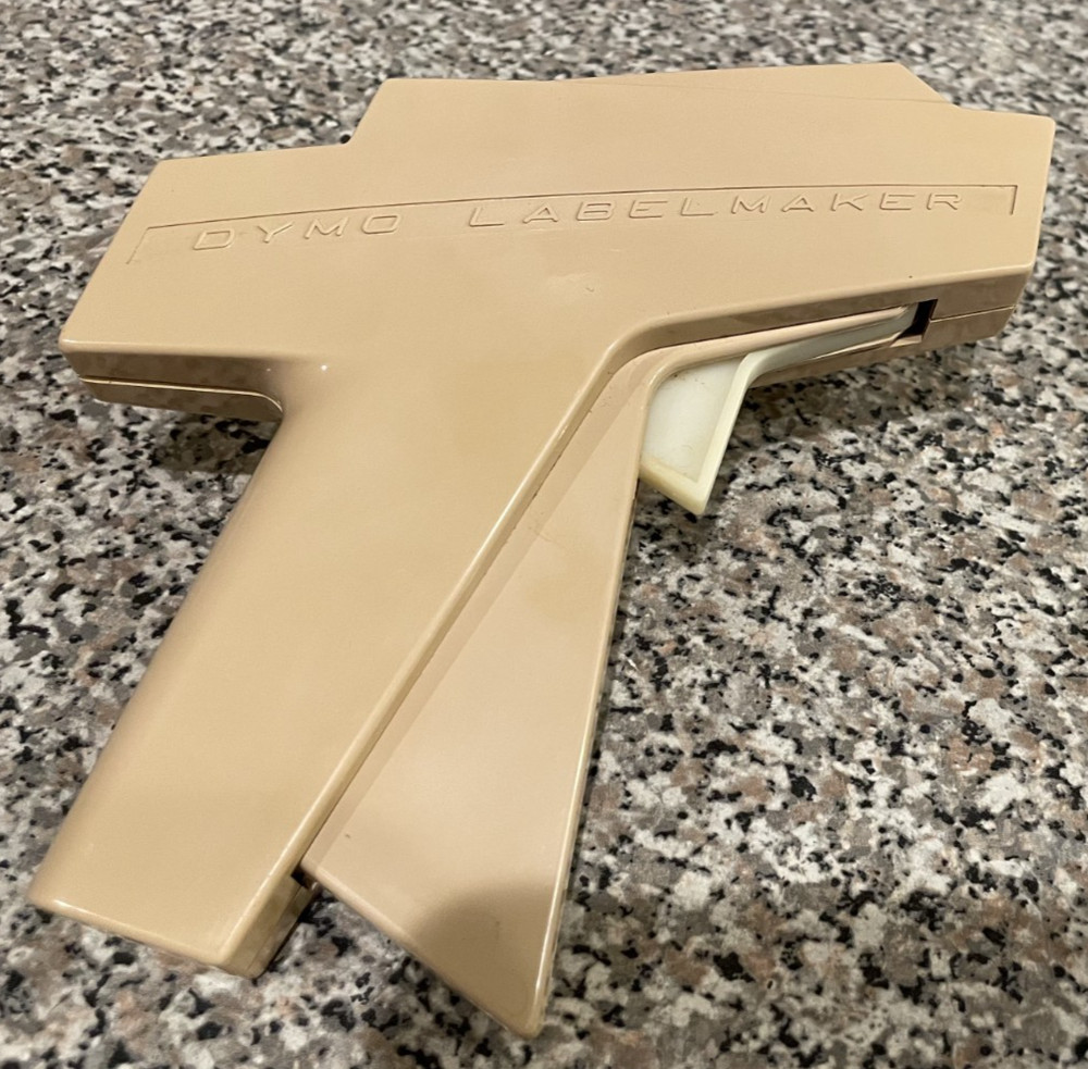 Vintage Tan Dymo Label Maker with Original Box