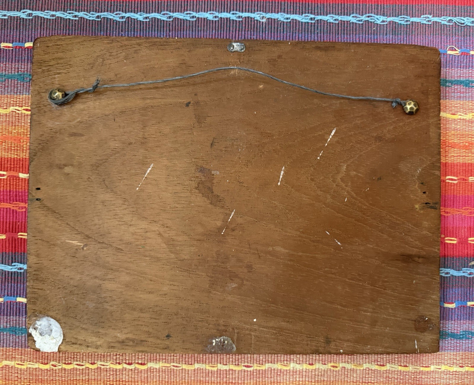 Vintage Mexican Folk Art Wood Carved Bas Relief 11 1/2” X 9”