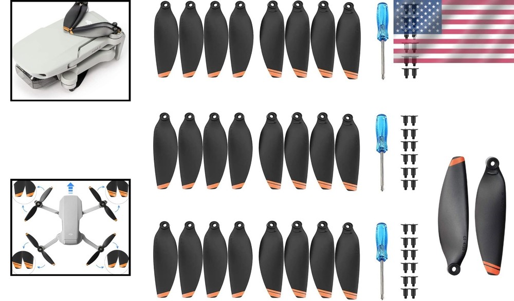 Compact 24 Pcs Replacement Props for DJI Mini SE/Mini 4K, Quick Installation