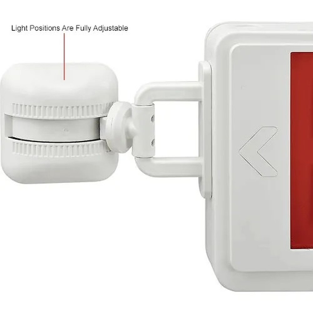 Combo LED Emergency Exit Sign, Red Letters, Ceiling & Wall Mount