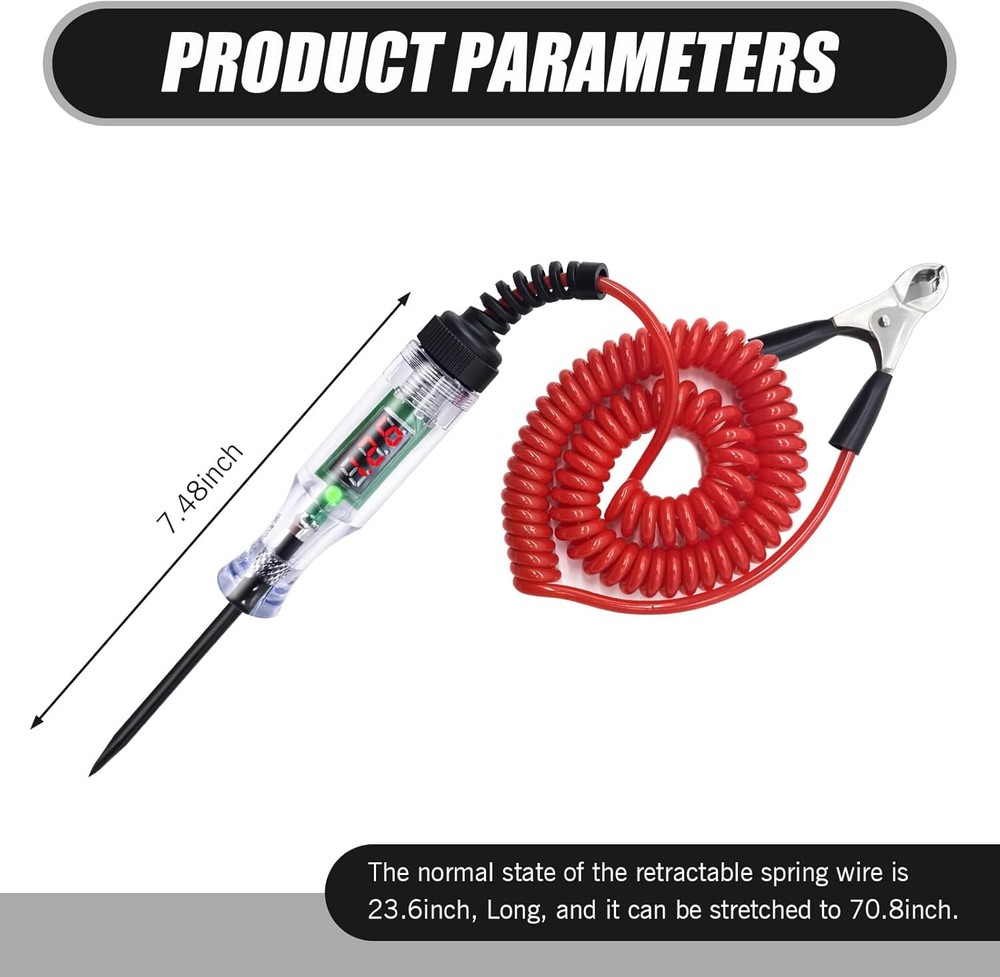 Automotive Circuit Tester DC 6-24V Red