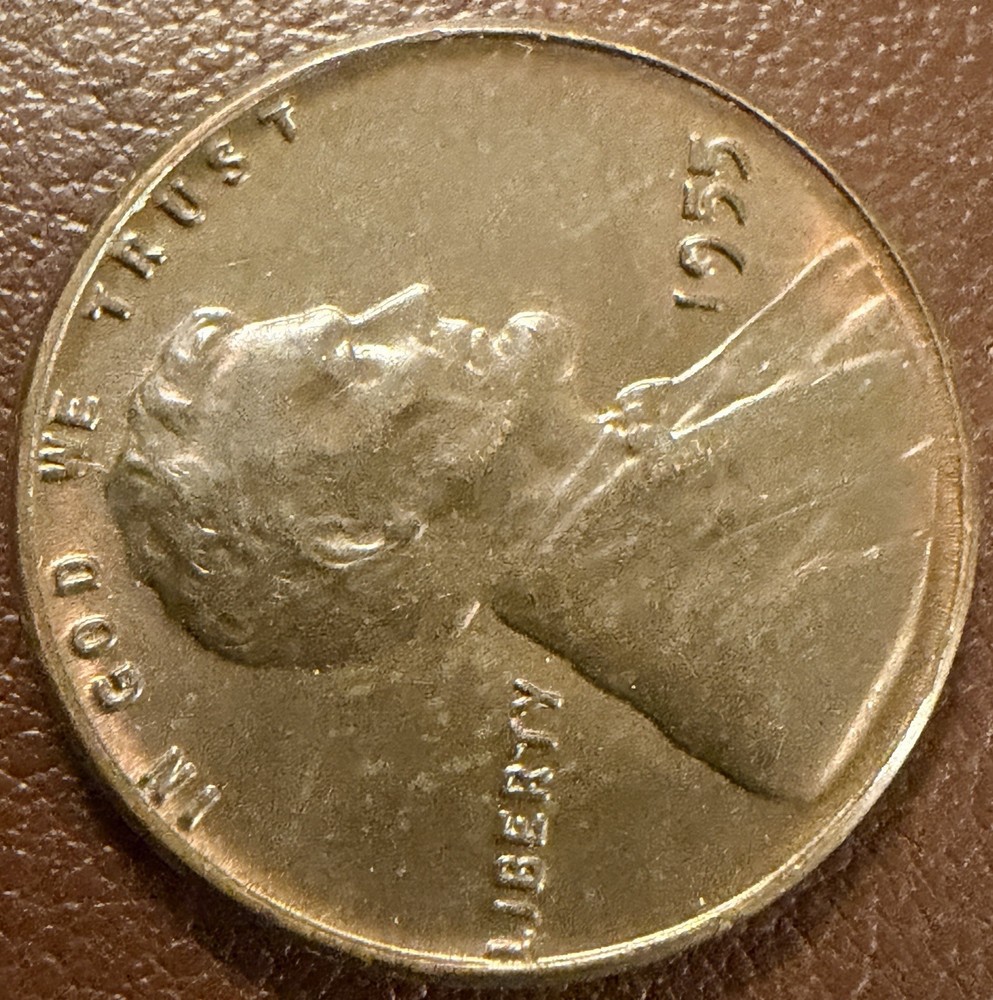 1955 Lincoln Wheat Penny With Errors & No Mint Mark (#891)