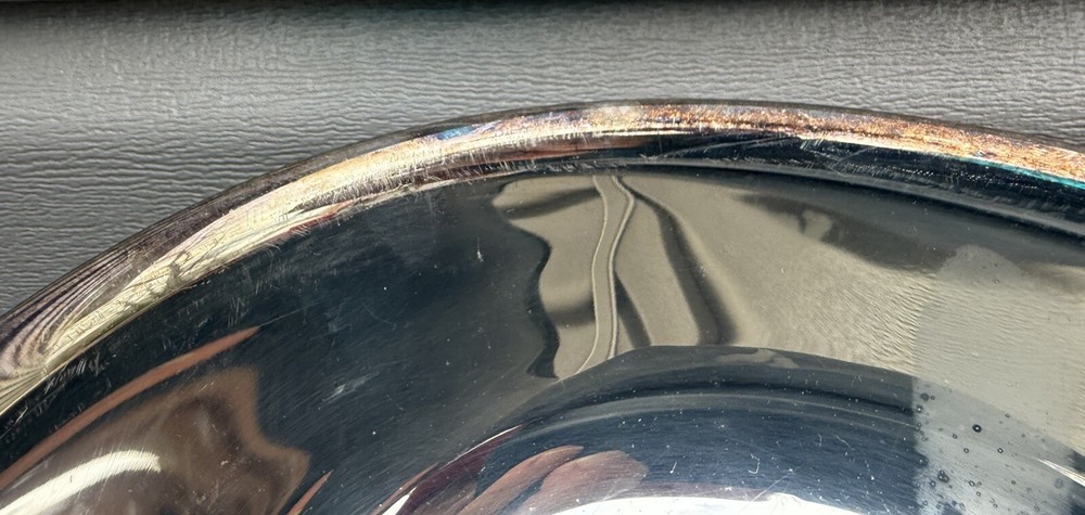 Gorham SilverPlate Bowl with Turquoise Teal Aqua Blue Hard Plastic Insert