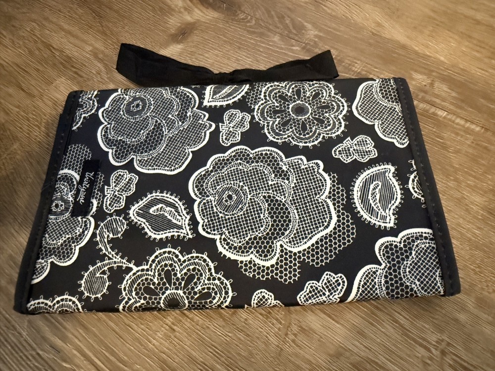 Thirty One Fold And Go Organizer Black Botanical Lace **missing notebook**