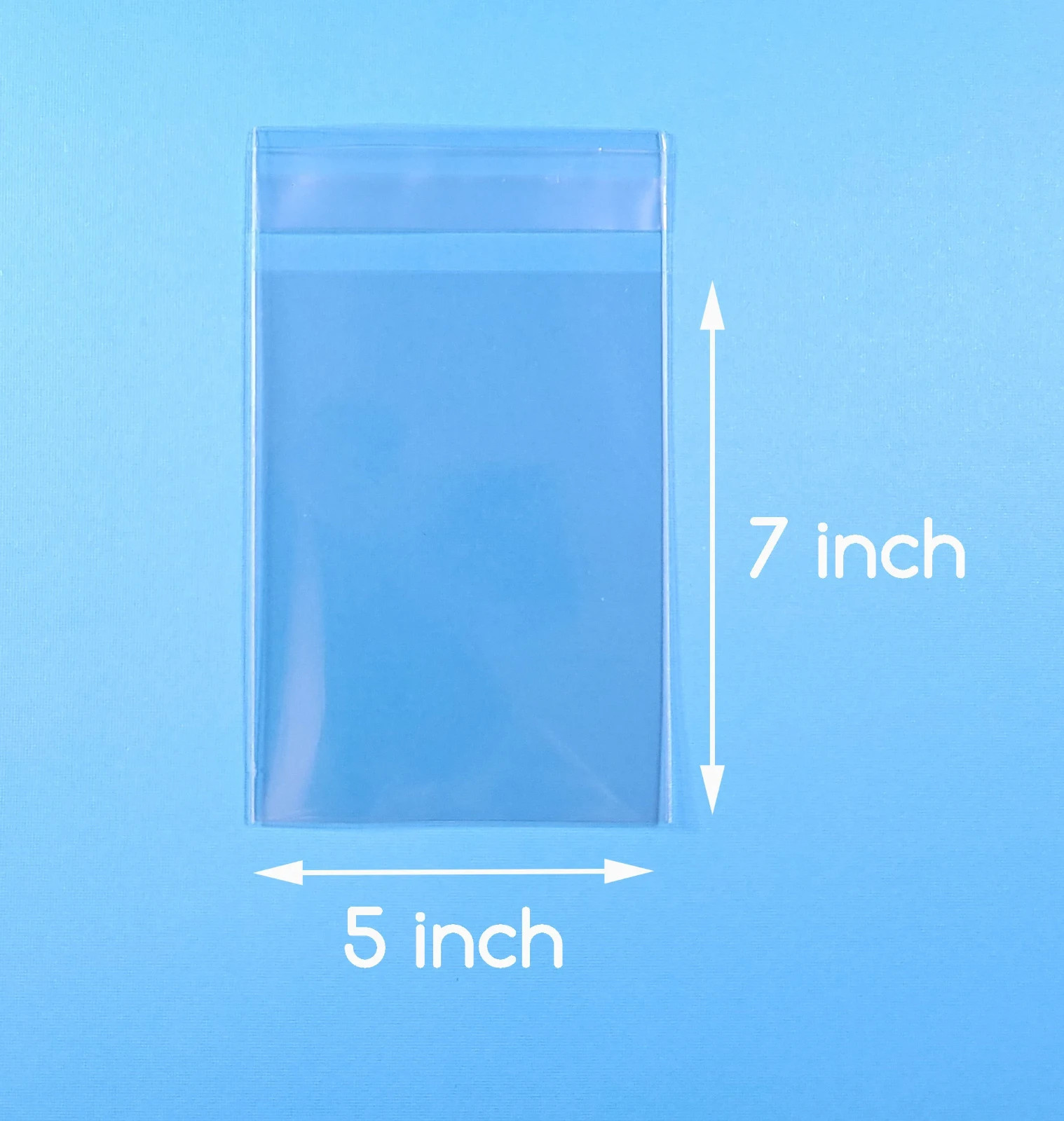 100 5x7 inch Clear Cello Resealable Bag Cellophane Plastic Packaging