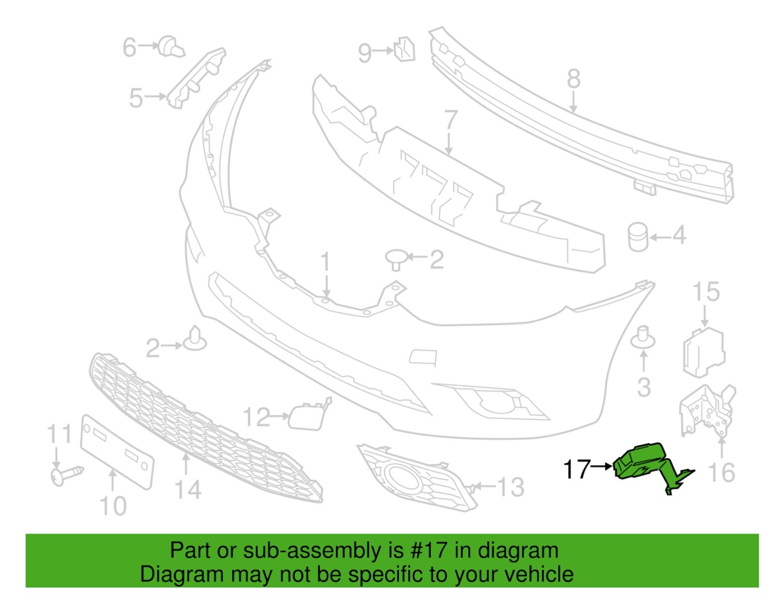 2017-19 NISSAN SENTRA ADVANCE DRIVER ASSISTANCE CONTROL MODULE 284E7-5UD0A