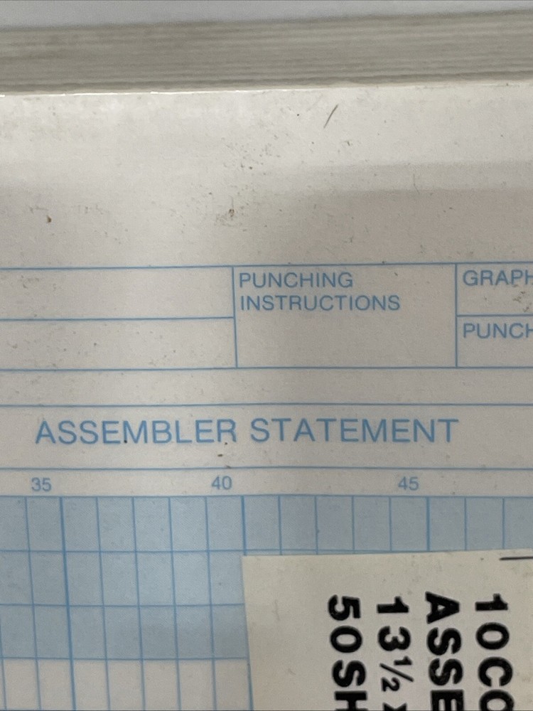 Assembler Coding Form 10 Computer Pads/50 Sheets Each White 13.5 x 8.5 VTG