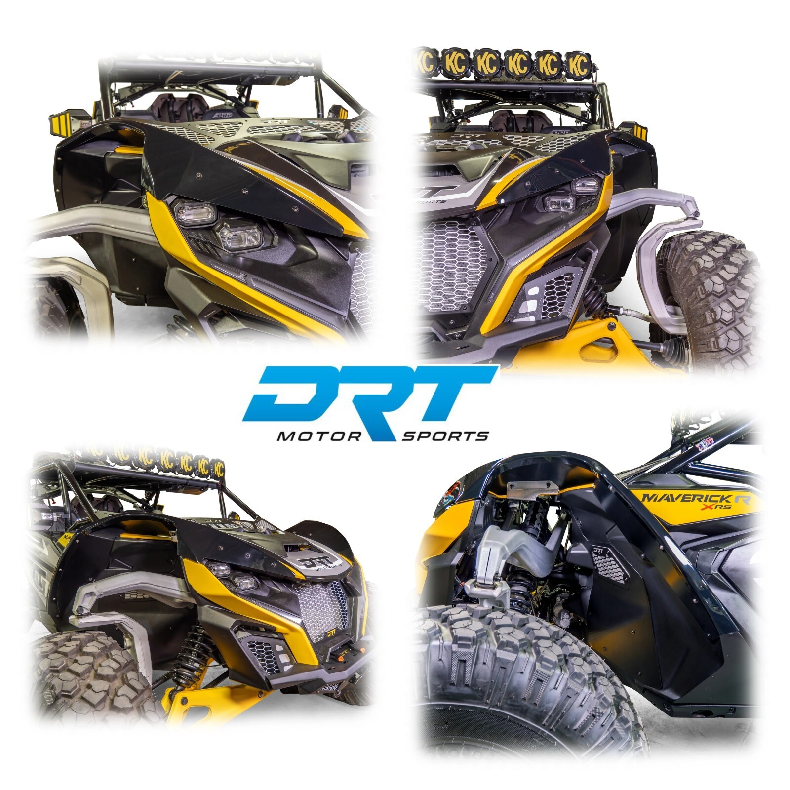 DRT CAN AM MAVERICK R X / XRS / MAX 24+ ABS Extended Front Fender Kit Flares