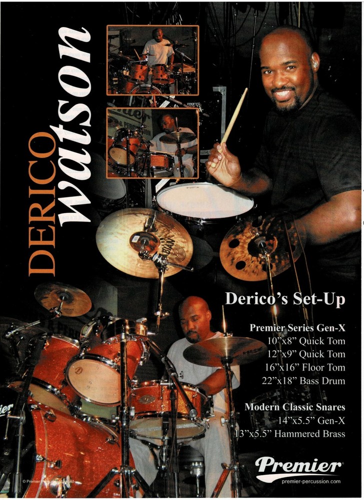PREMIER DRUMS - DERICO WATSON - 2008 Print Advertisement