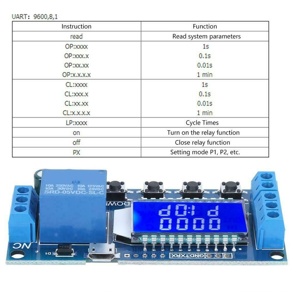 XY-LJ02 Time Delay Relay Module Control Timer Switch 6-30V Trigger Loop Timing