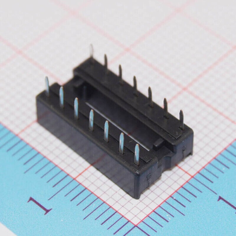 5 Pcs 14 Pin DIP IC Socket Adaptor Solder Type PCB-Mount | Dual Wipe | US Ship