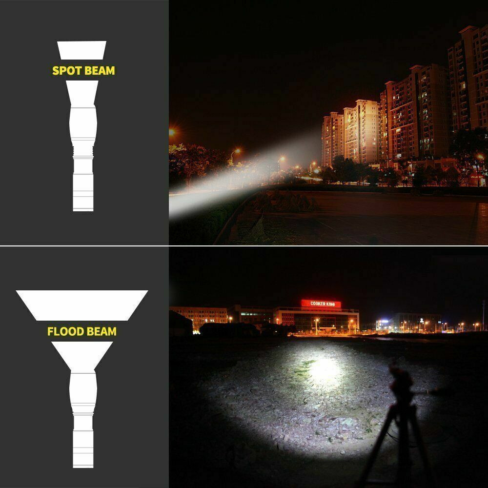2 PACK LED Flashlight Rechargeable USB Tactical Torch