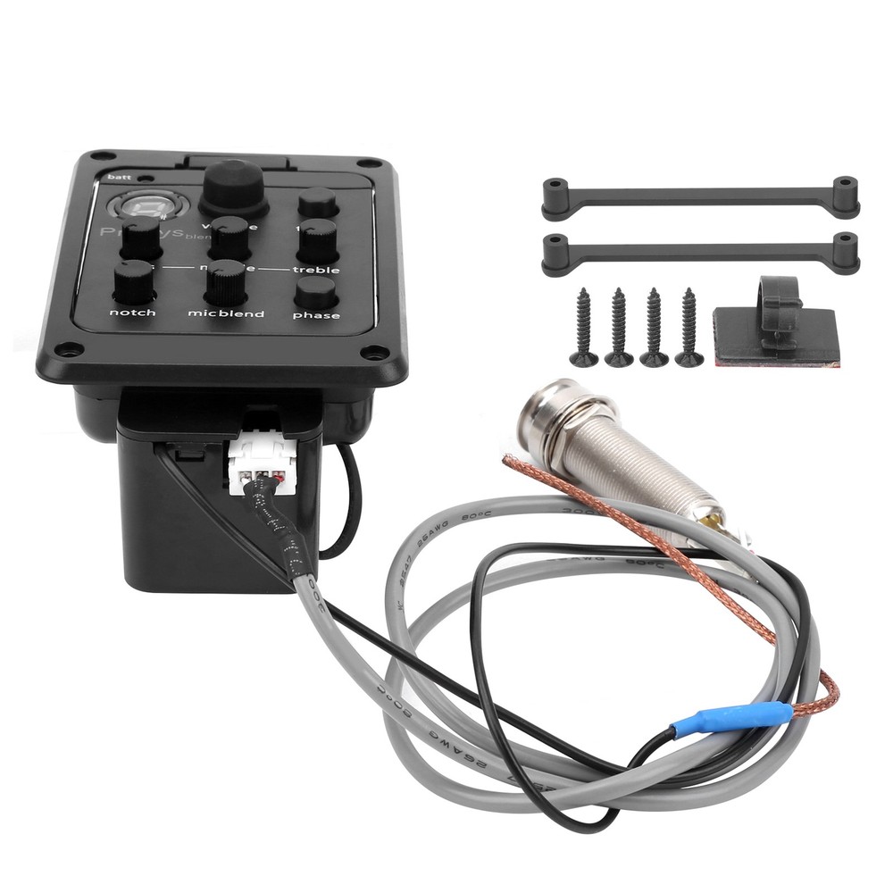 Pickup with Microphone Mixing Dual Mode Preamp Equalizer Piezoelectric WT
