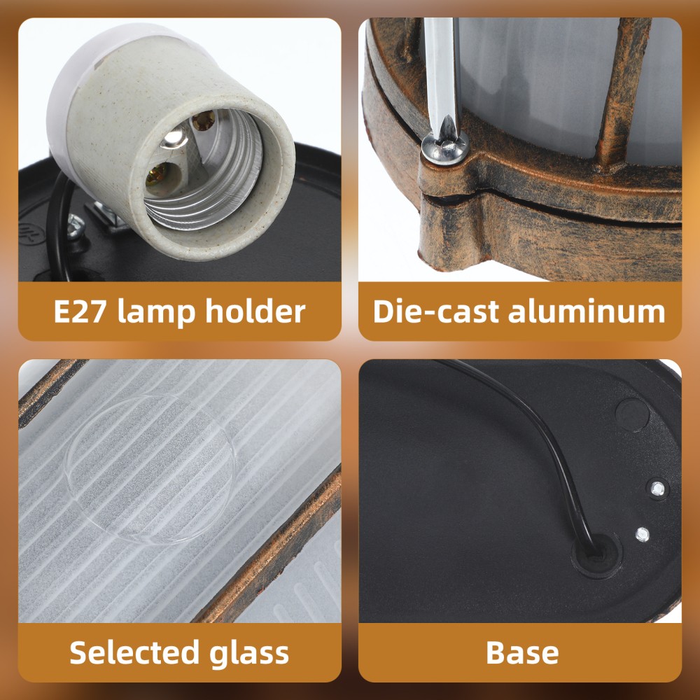 Dustproof Explosionproof Sauna Lamp Fixture With E27 Holder