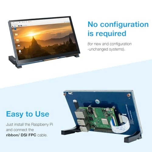 7 Inch Touchscreen IPS DSI Display Compatible with Raspberry Pi 5/4/3, 7 inches