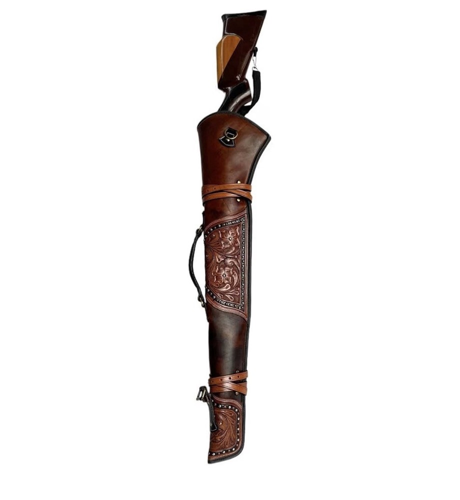 34” Handmade Rifle Cover – 2nd Design with Patchwork, Diamond & Stud Detailing