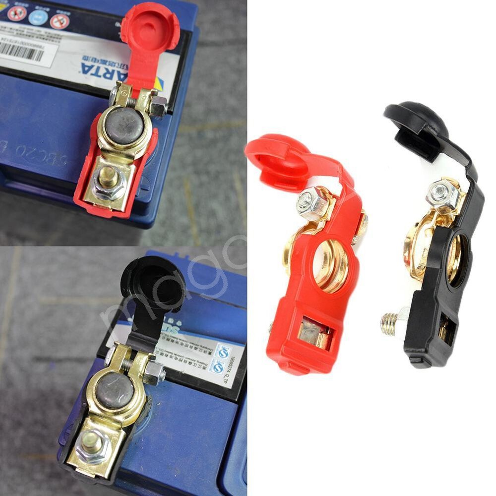 For Car Battery Terminal Ends Clamp Clips Connector Positive Negative Adjustable