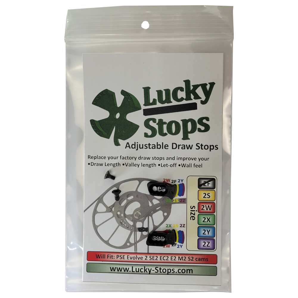 2F Draw Stop will fit PSE Evolve Cams E2, S2, M2 Lucky Stops