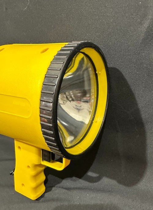 Yellow Rechargeable Spotlight with AC Charge Adapter Camping Boating RV