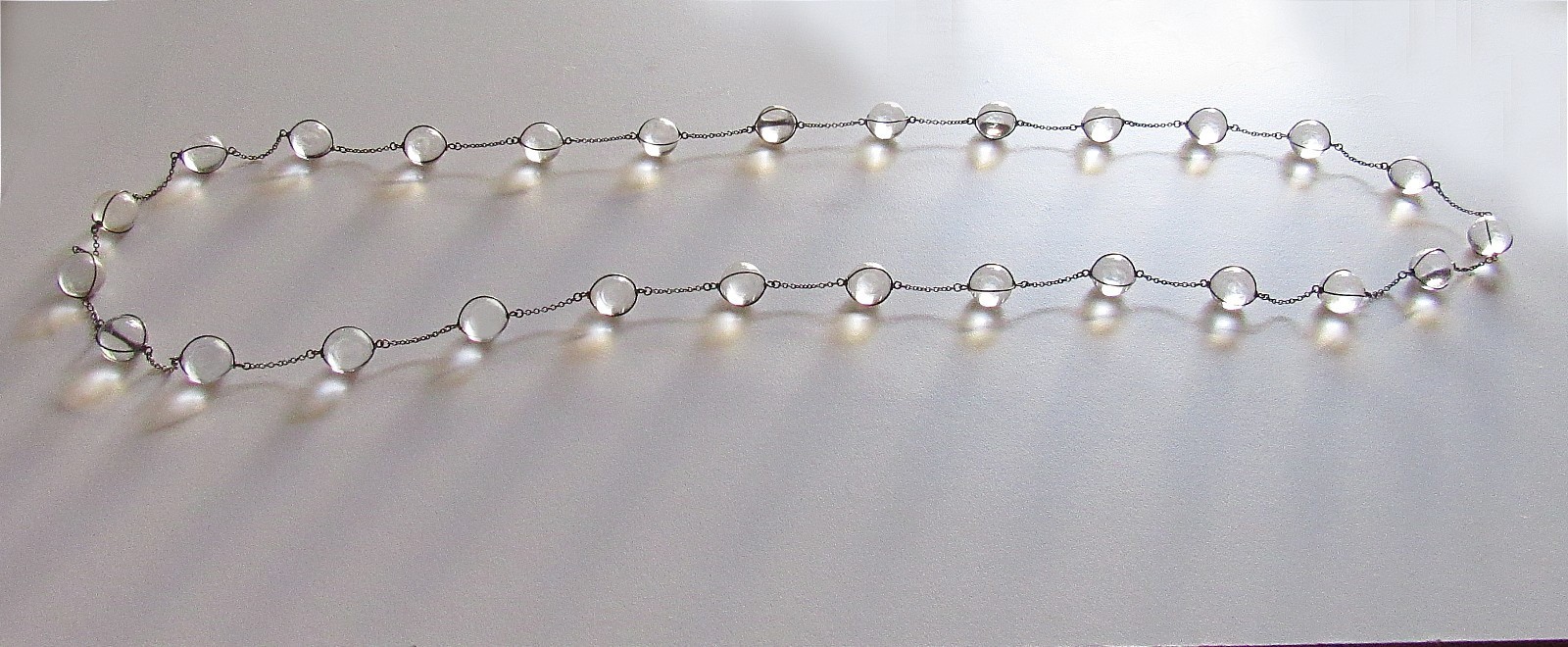 Antique Pools of Light Rock Quartz Orbs Necklace