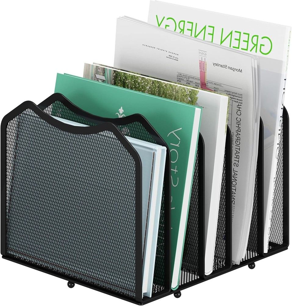 Multifunctional Mesh File Sorter - 5 Sections for Ultimate Desk Organization