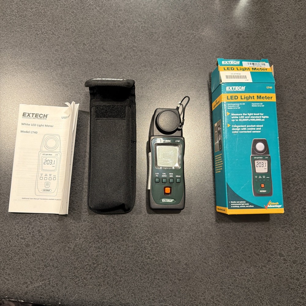 Extech LT40 LED Light Meter Complete Model