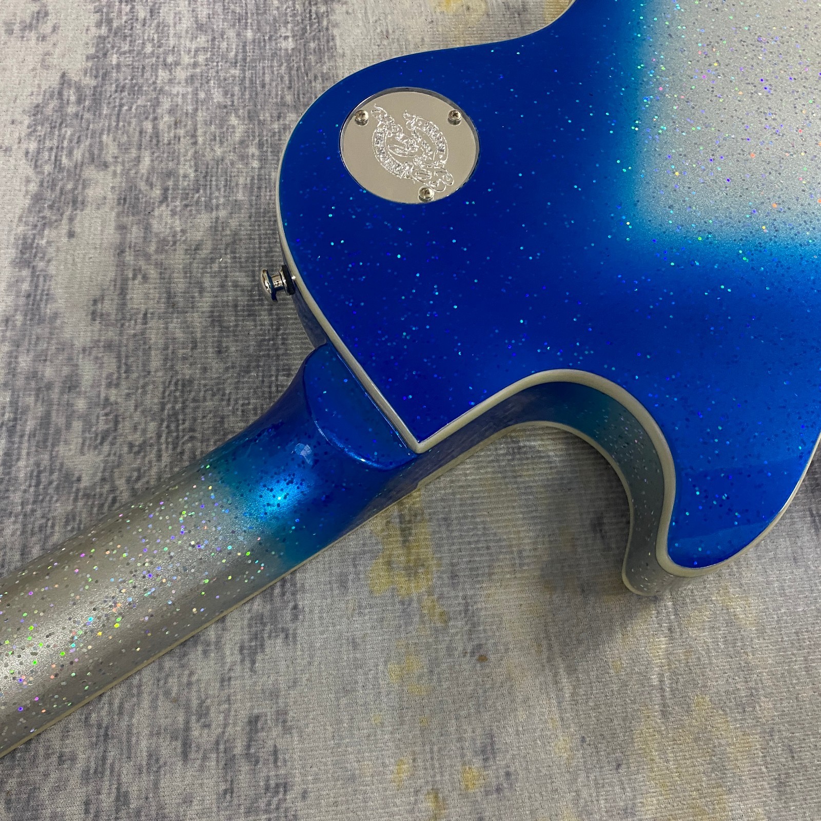 Custom LP Electric Guitar Blue Silver Ace Frehley Rosewood Fretboard 3H pickups