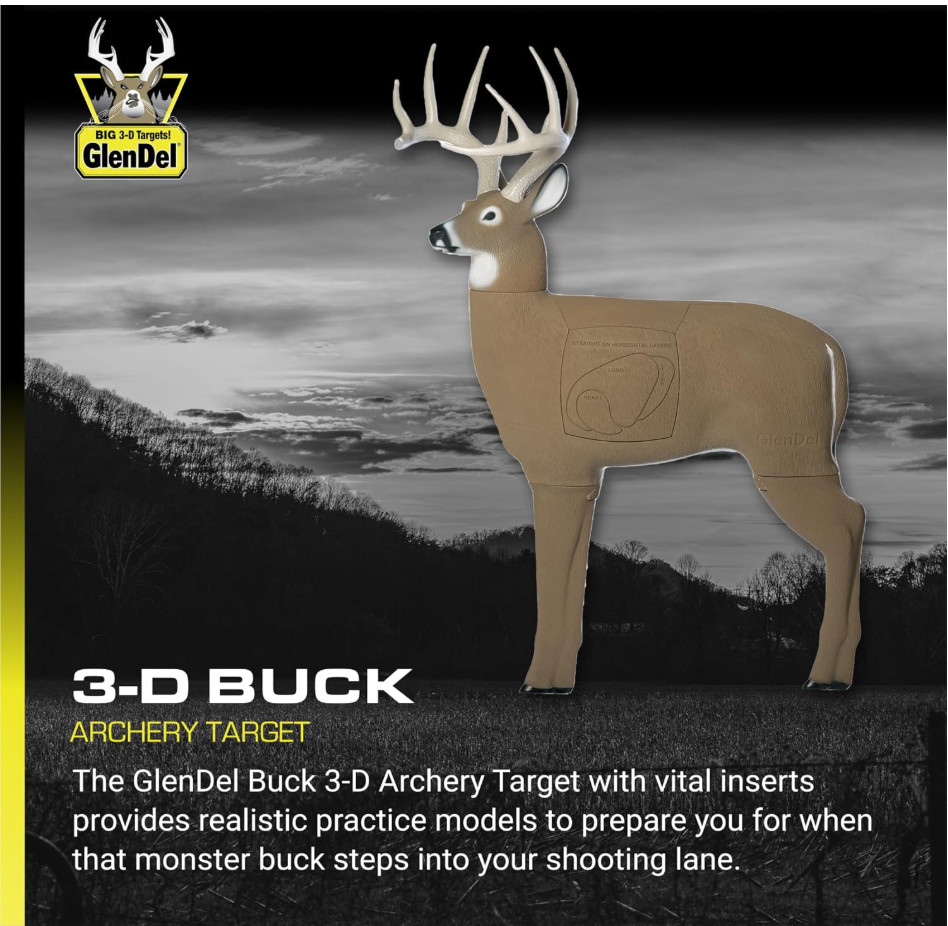 Buck 3D Archery Target with Replaceab Insert Core, GlenDel Buck w/4-sided Insert