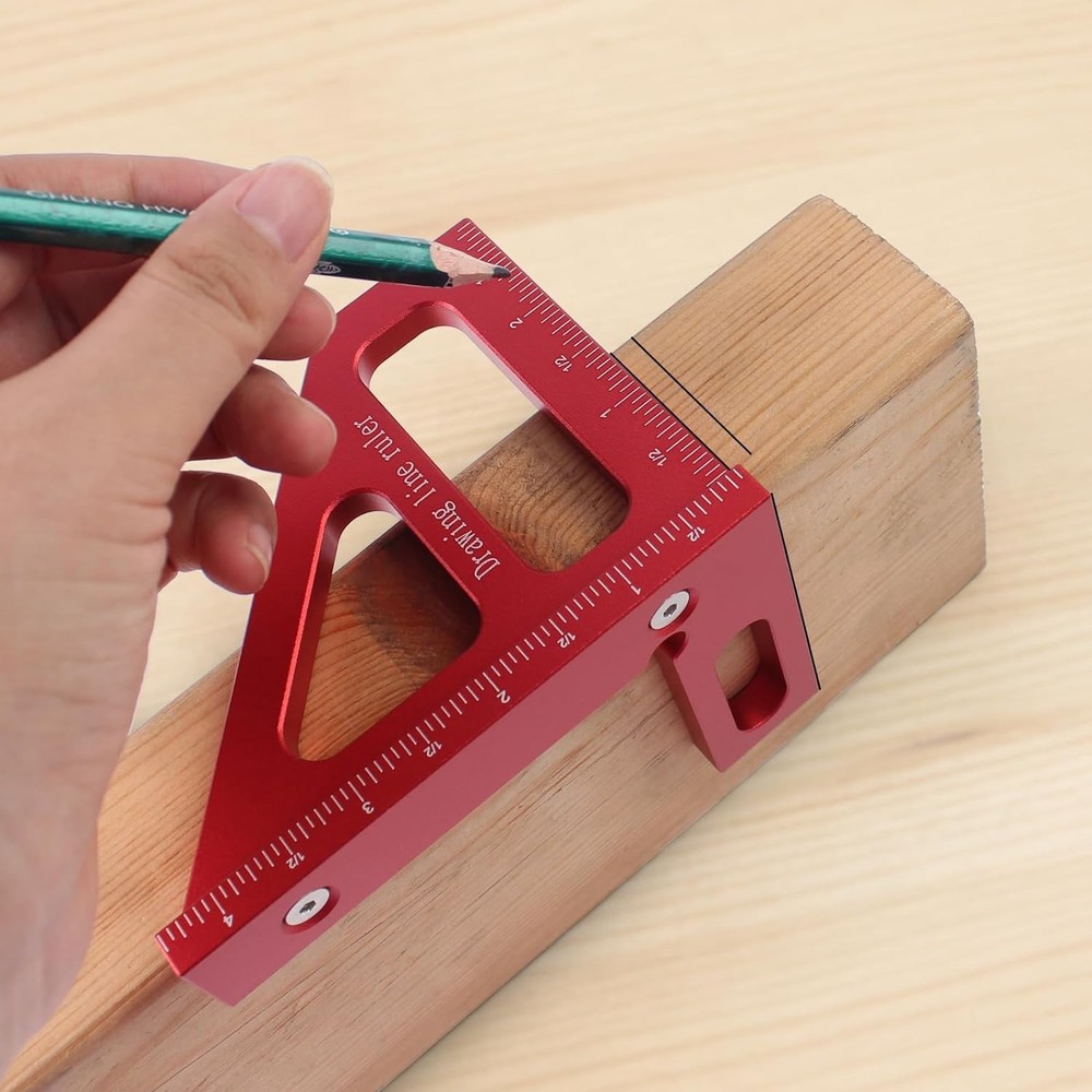 Aluminum Alloy Multi-Angle Ruler - High Precision Measuring Tool for Woodworkers