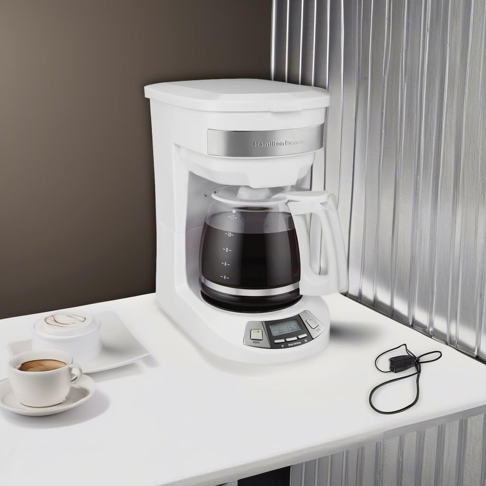 12 Cup Programmable Drip Coffee Maker Machine, Regular & Bold Brew Options, A...