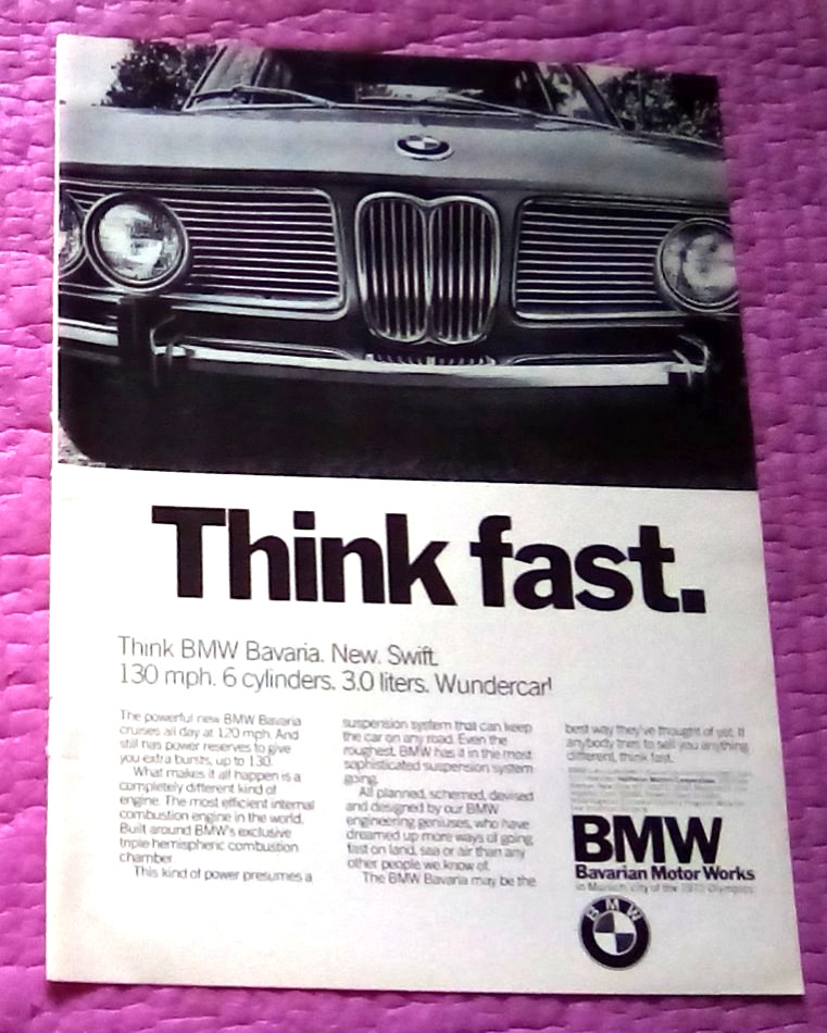 1971 BMW Bavaria Print Ad