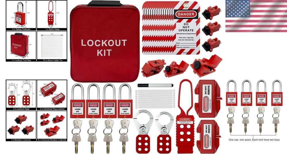 Portable Lockout Pouch with Padlocks