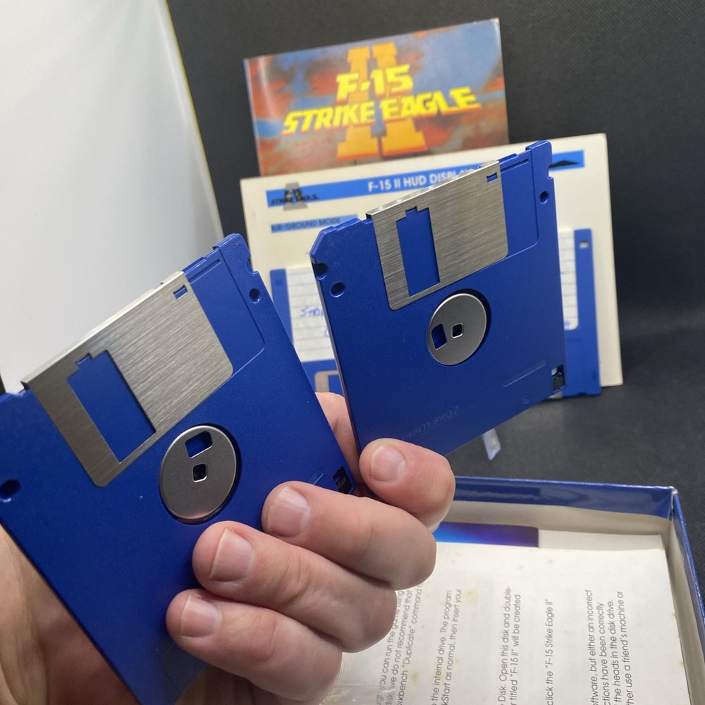 Microprose Classics F15 Strike Eagle II Vintage Software 3 1/2" Disk EUC