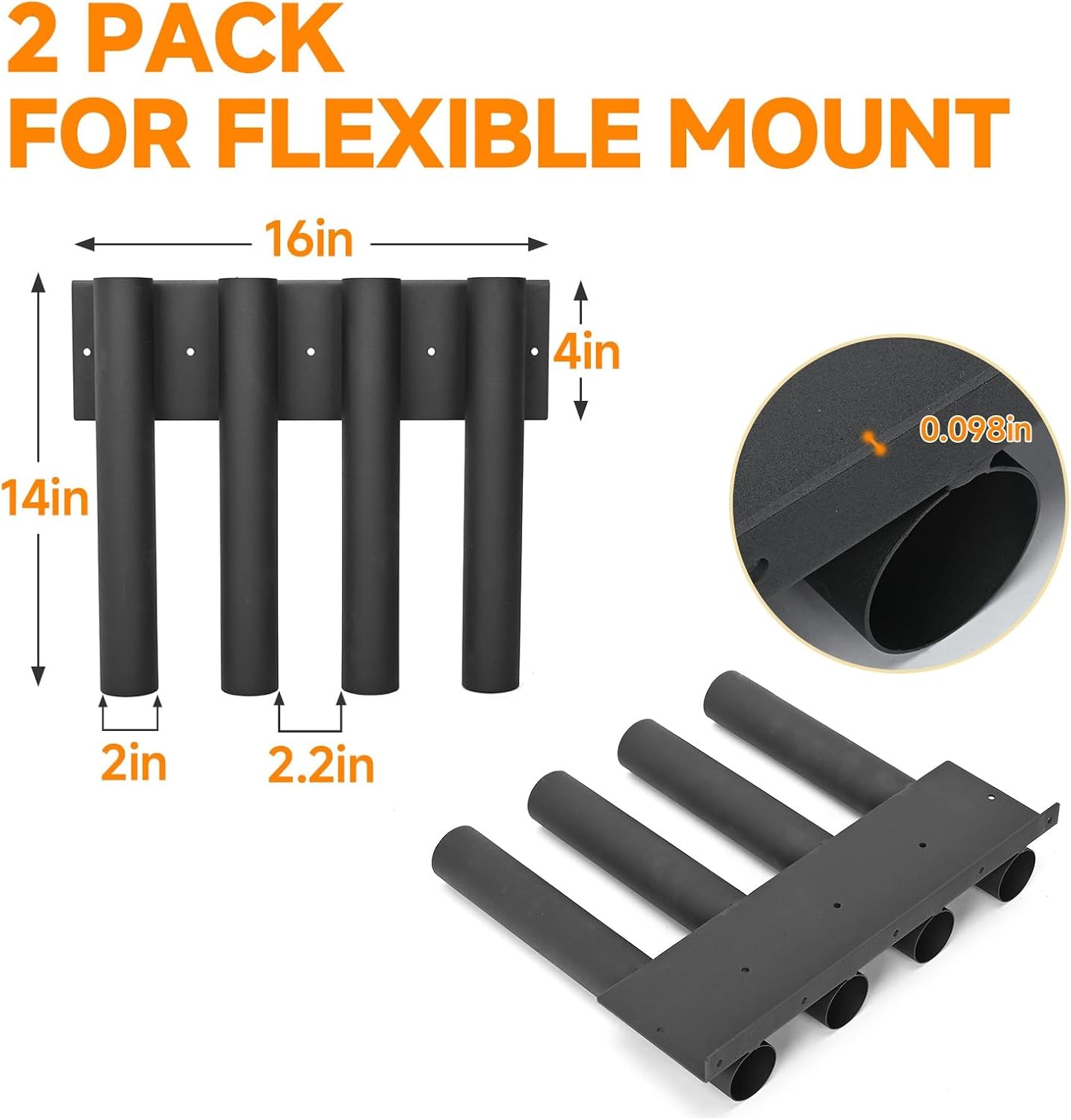 Shovel Holder for Truck 8-Hole Shovel Mount Metal Trailer Tool Rack with 8 Tool