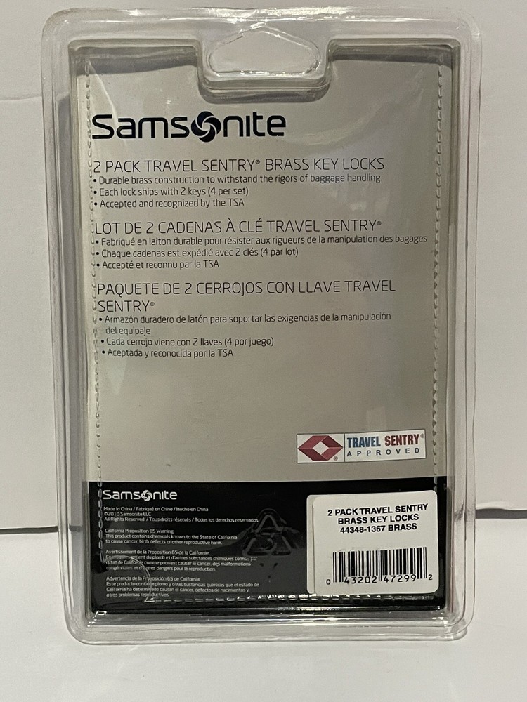Samsonite 2 pack travel sentry brass key locks