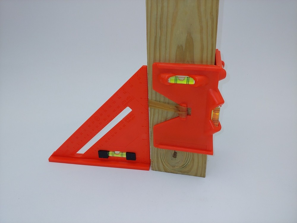 Post Level & Square Set, Bubble Levels Setting Fence Posts Pipe Align