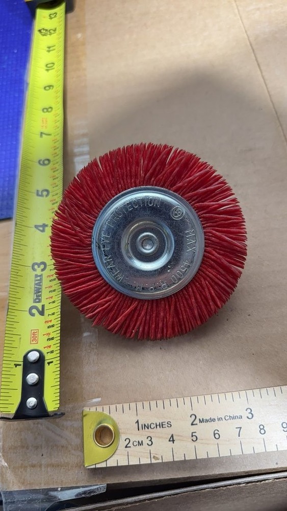 Wire Wheel Brush with Red Bristles
