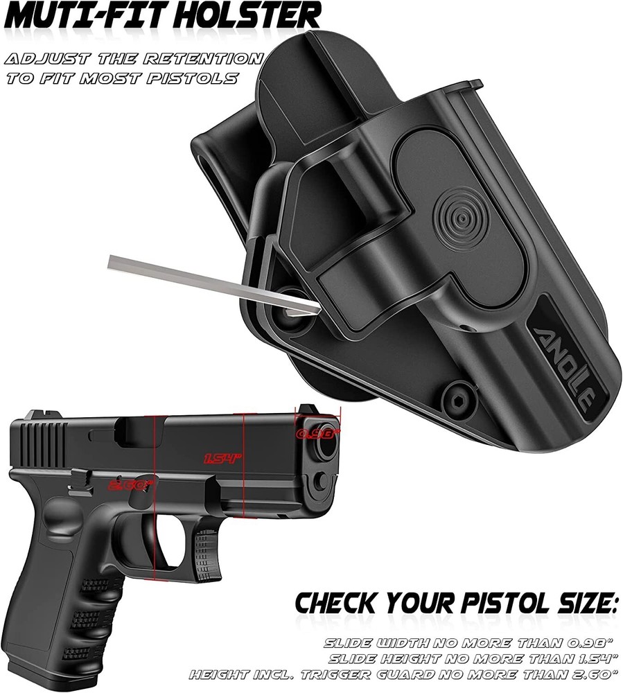 ANOLE Level 2 OWB Paddle Holster Fits Ruger Max 9 Springfield hellcat Multi Guns