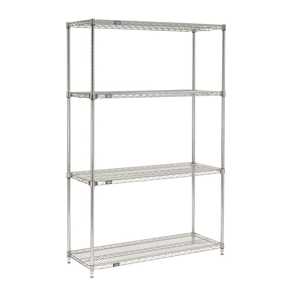 Nexel Quick Adjust Wire Shelving Chrome 72x24x63