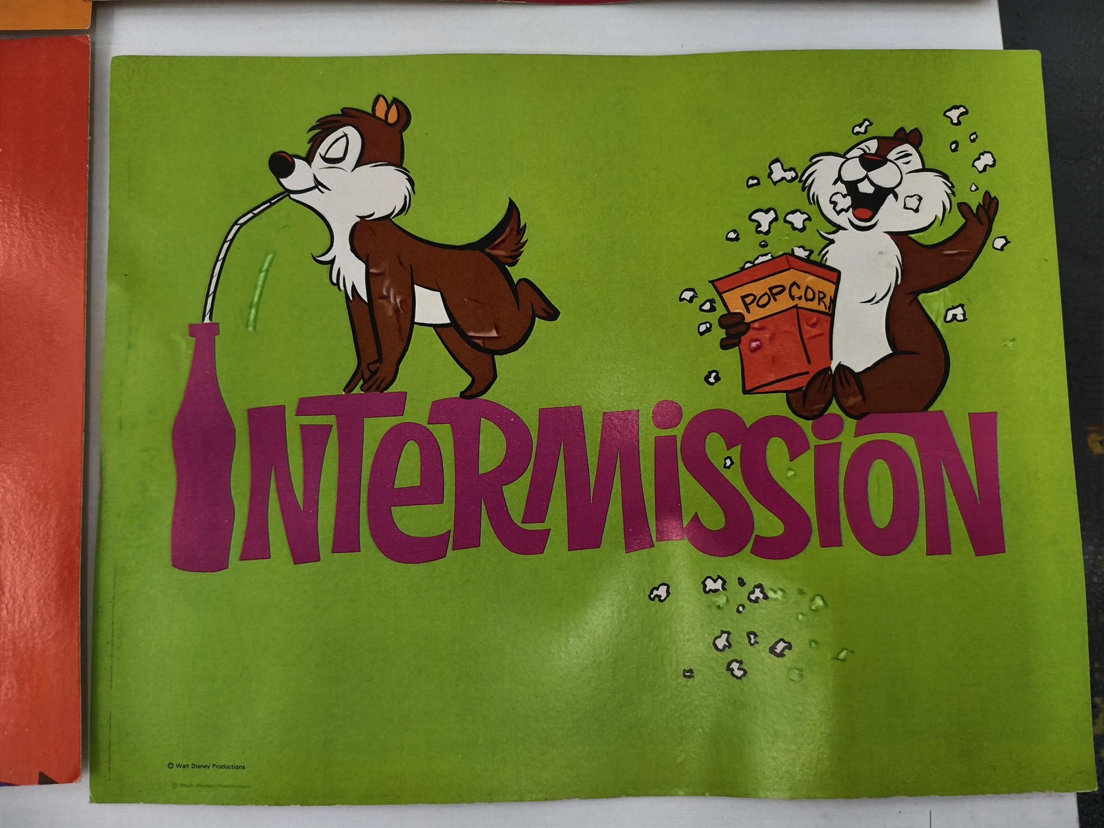 Vintage Walt Disney Productions Party Sign Lot Of 7 Mickey Goofy Title Cards