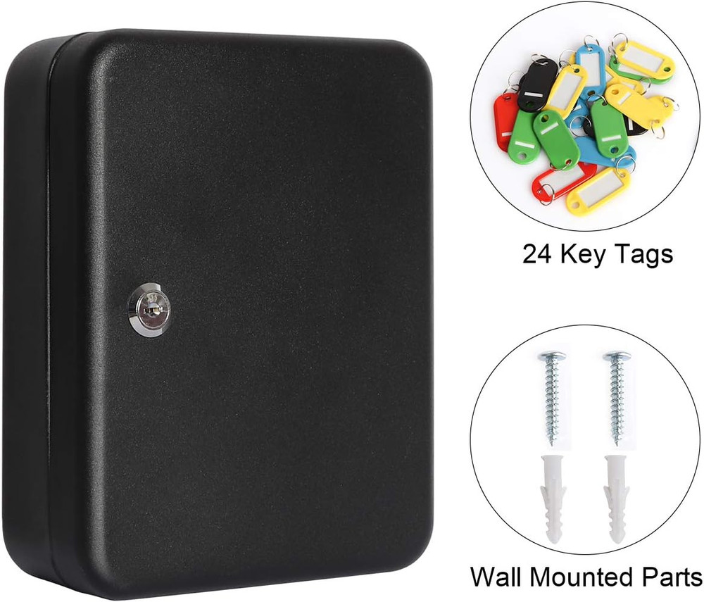 Key Cabinet Wall Mount,Locking Key Organizer, Key Storage Lock Box with Key Lock