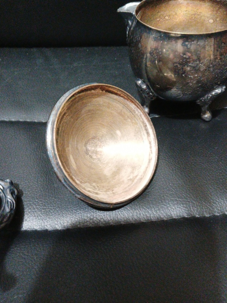 Vintage Silver Plated Creamer & Lidded Sugar Footed