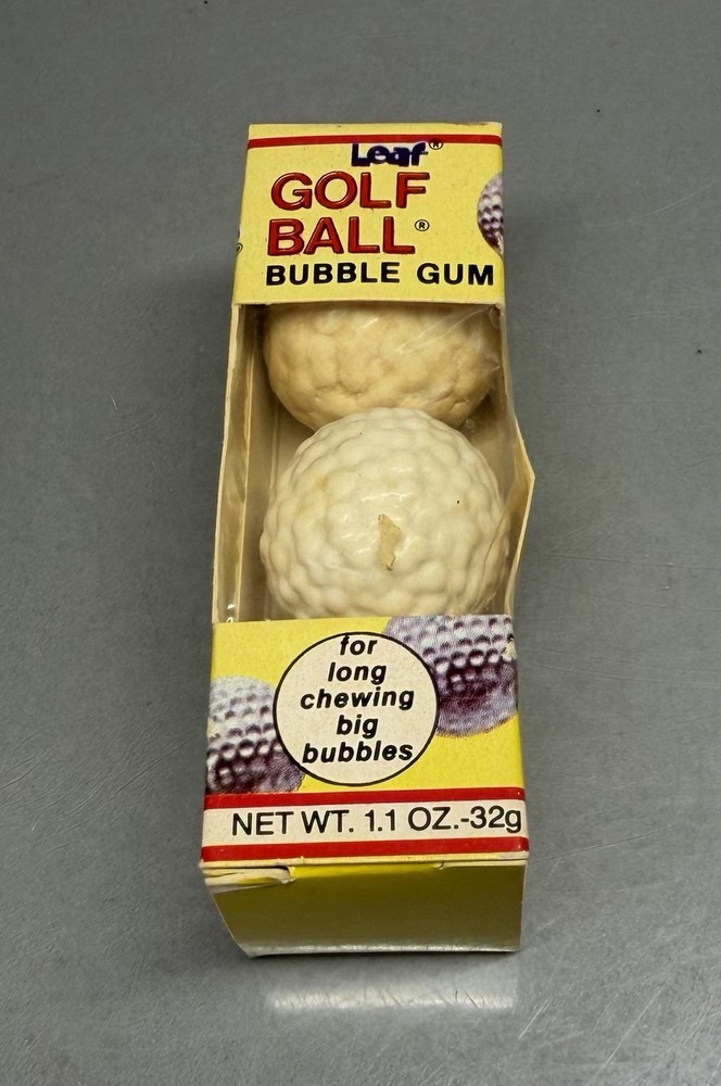 Vintage Leaf GOLF BALL Bubble Gum Box candy Container SEALED