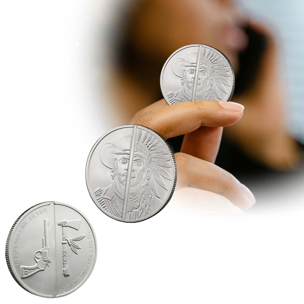 Silver Western Warrior Divisible Round 1/2 OZT 0.999 FINE SILVER