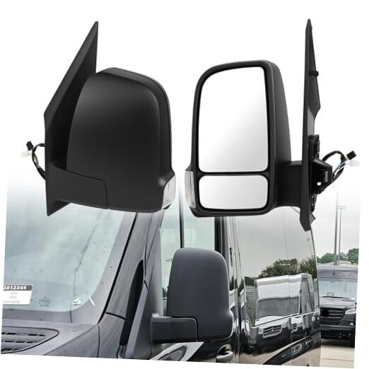 Driver Left Side Mirror Compatible with Merecedes Left Driver Side 7Pins Black