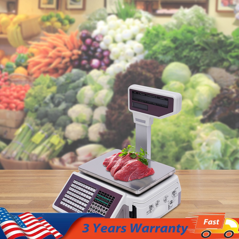 Electronic Weight Scale With Thermal Label Printer Digital Price Computing Scale