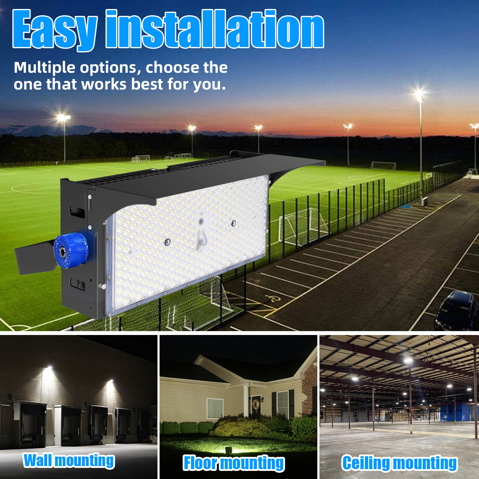 Led Stadium Flood Lights Outdoor 1500W Equivalent Super Bright Commercial Lights