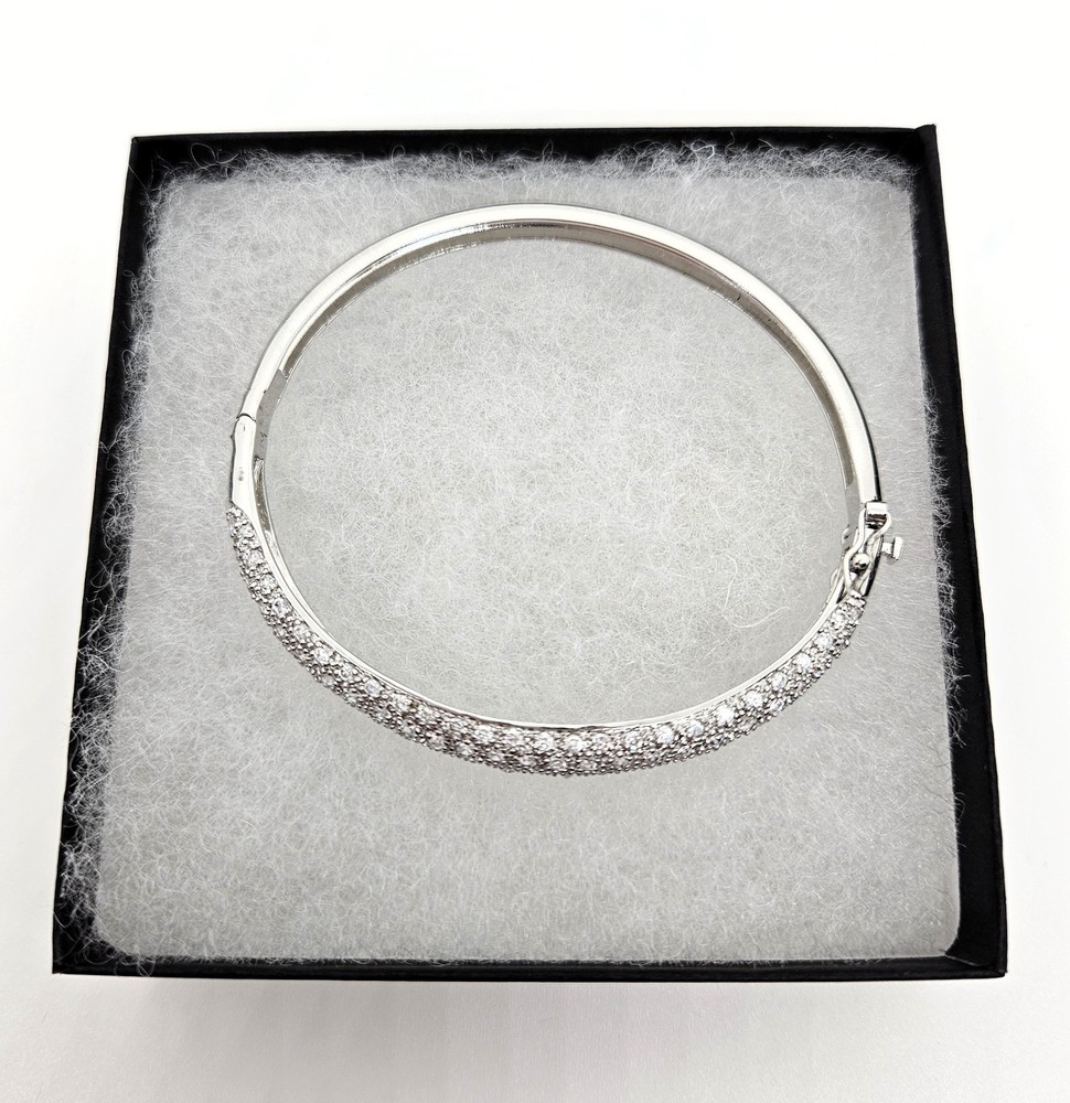 Sterling Silver Pave Setting Bangle bracelet