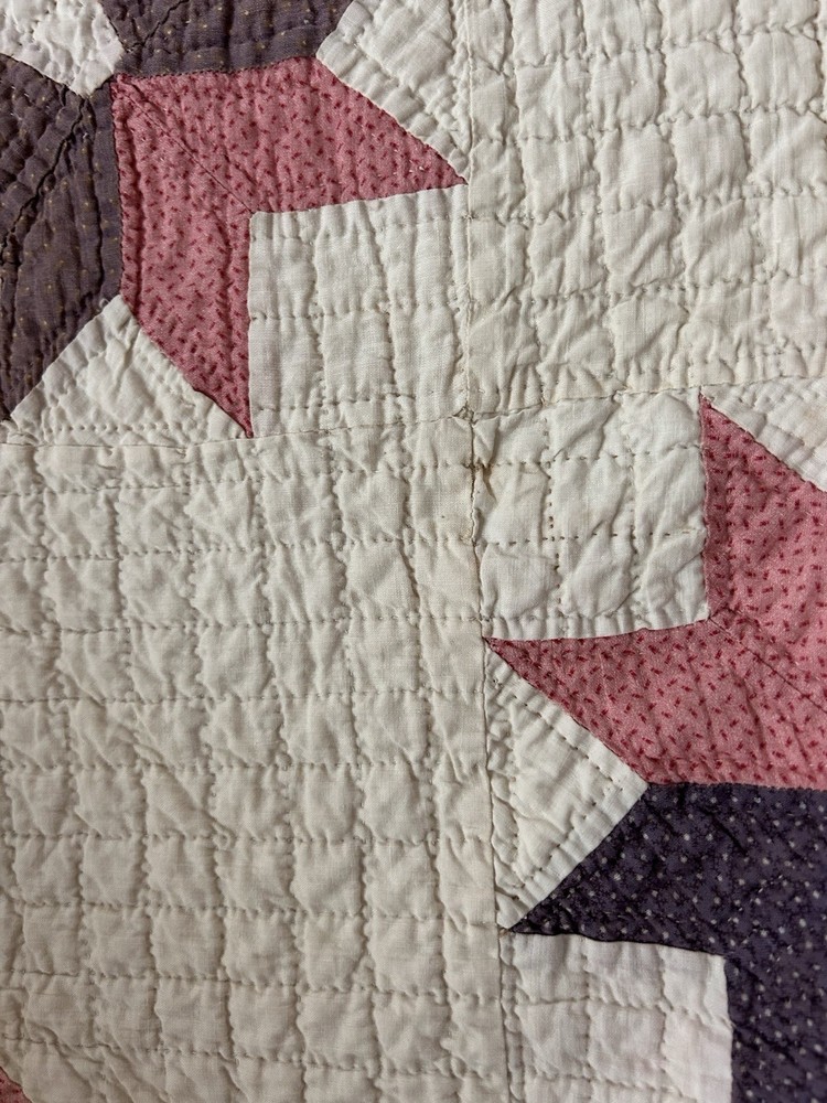 Antique 1800’s Hand Sewn Quilt Tiny Stitches Unique Pattern