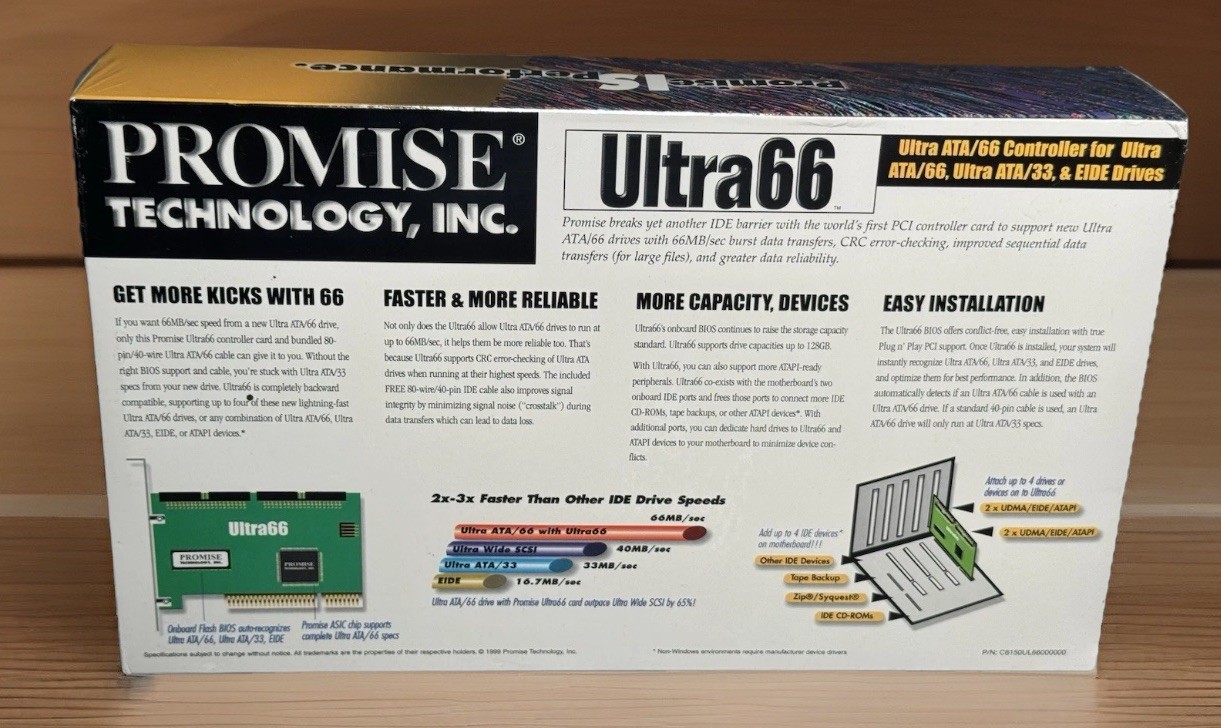 Promise Technology Ultra66 Ultra ATA/66 PCI Controller Card - New